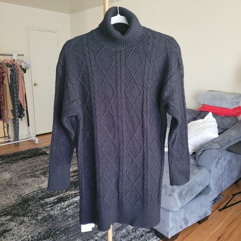 Commense Highneck Black Sweater Dress Or Tunic Size Medium NWT Long Sleeve NWT